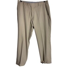 Peter Millar Pants Durham High Drape Performance Men 36x28 Beige Wicking Chino